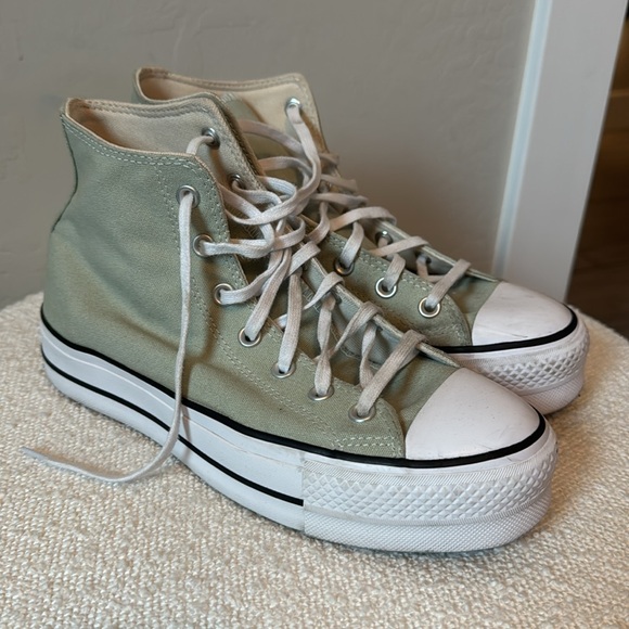 Converse Chuck Taylor Platform High Top Sage Green Size 9 - Picture 2 of 7